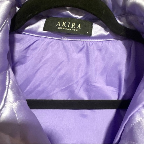 AKIRA Purple FIELD OF DREAMS SATIN QUILTED Jacket - Picture 7 of 7